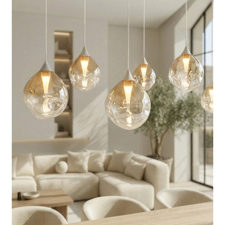 6-Light Adjustable Glass Pendant Light