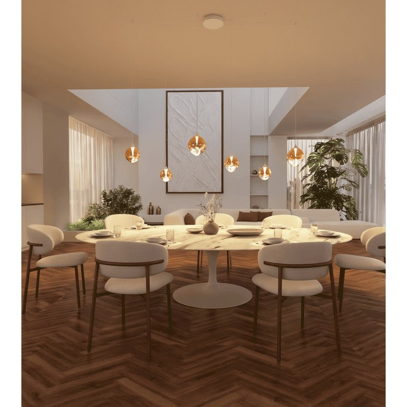 6-Light Adjustable Glass Pendant Light