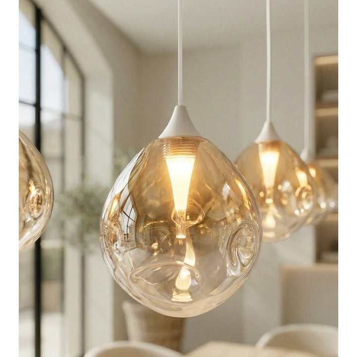 6-Light Adjustable Glass Pendant Light