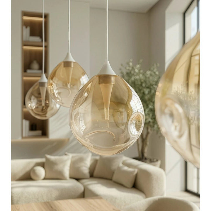 6-Light Adjustable Glass Pendant Light