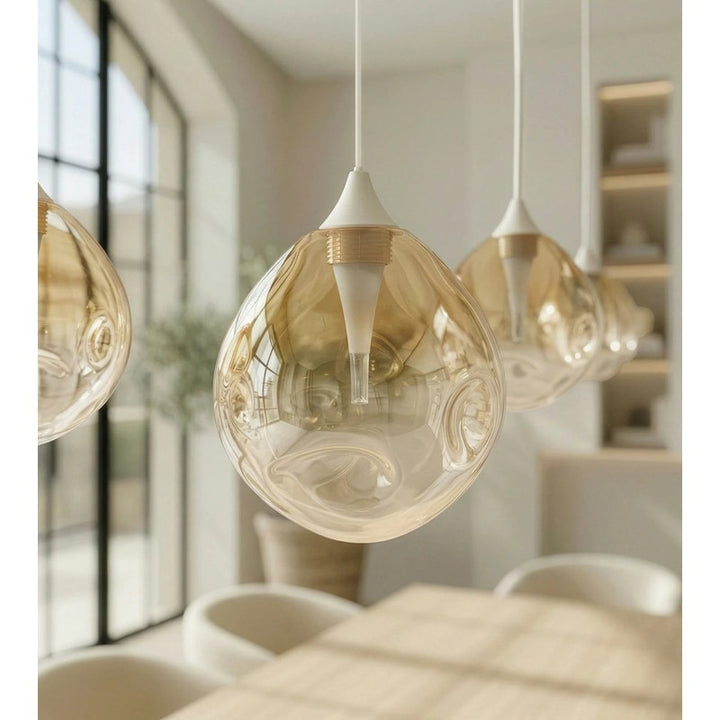 6-Light Adjustable Glass Pendant Light