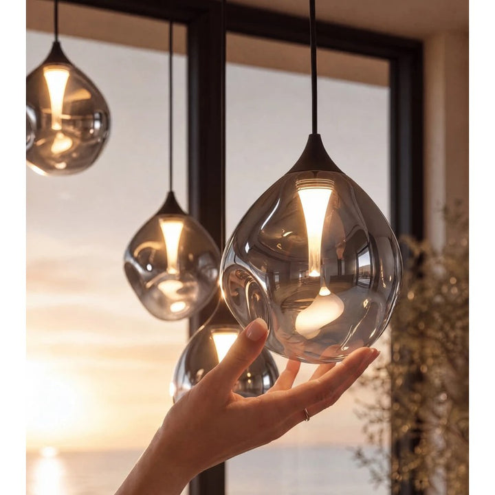 6-Light Adjustable Glass Pendant Light