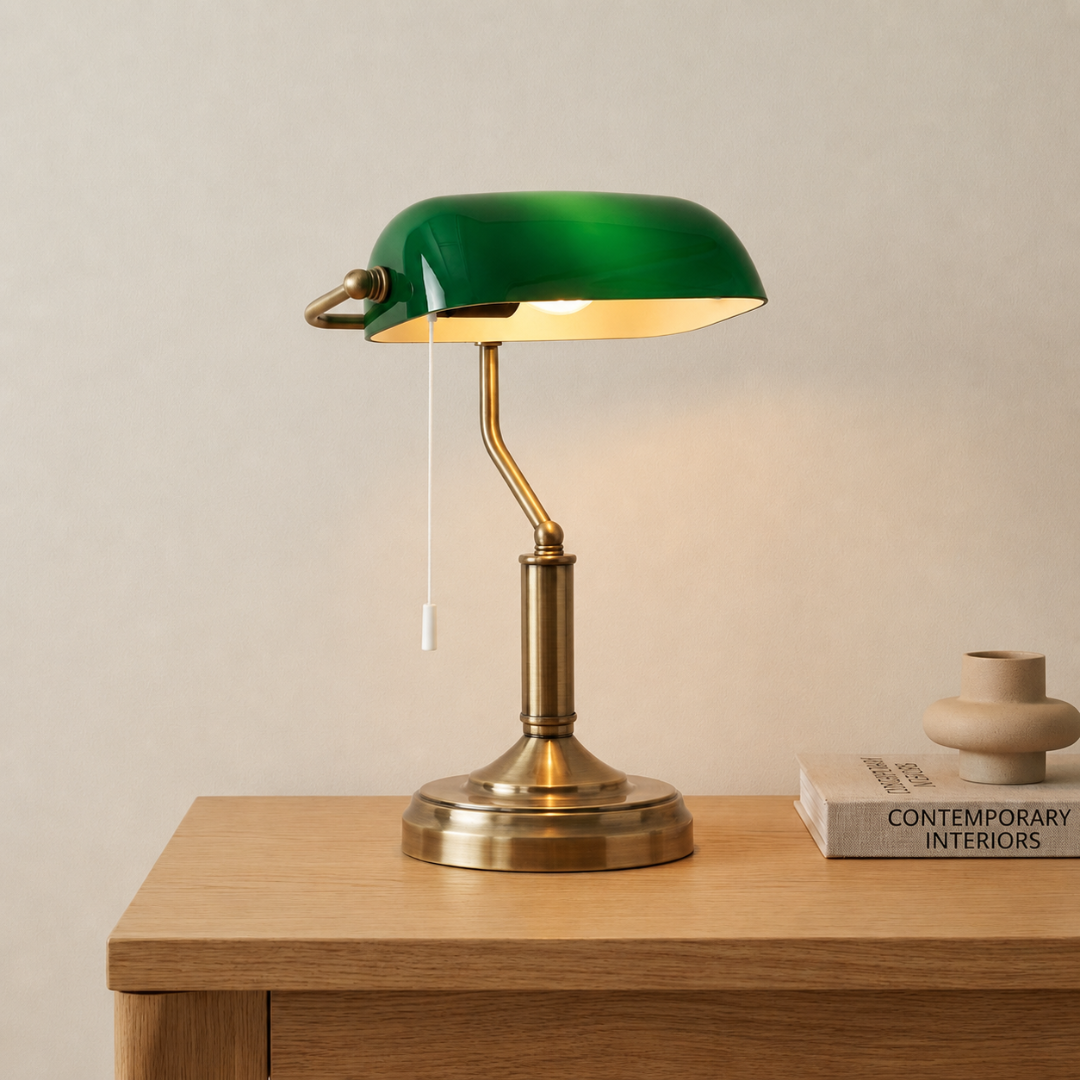 Bankers Table Lamp Domed Shade Desk Light