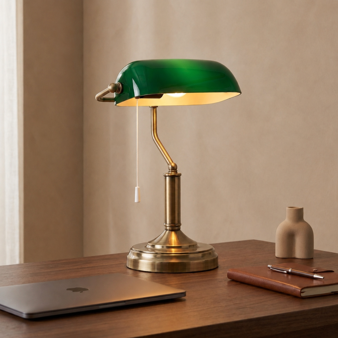 Bankers Table Lamp Domed Shade Desk Light