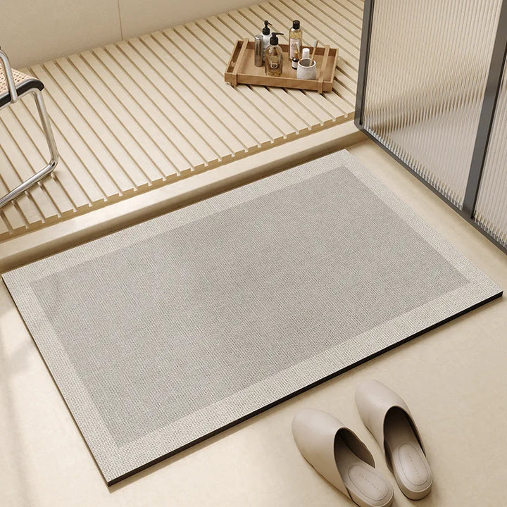 Bath Mat - Rectangular Floor Mat with Border Trim