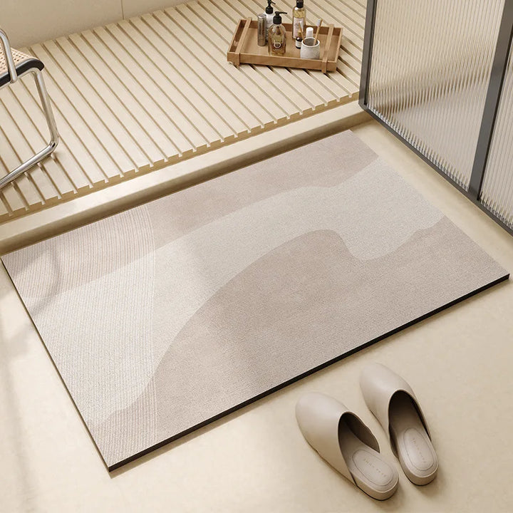 Bath Mat - Rectangular Floor Mat with Border Trim