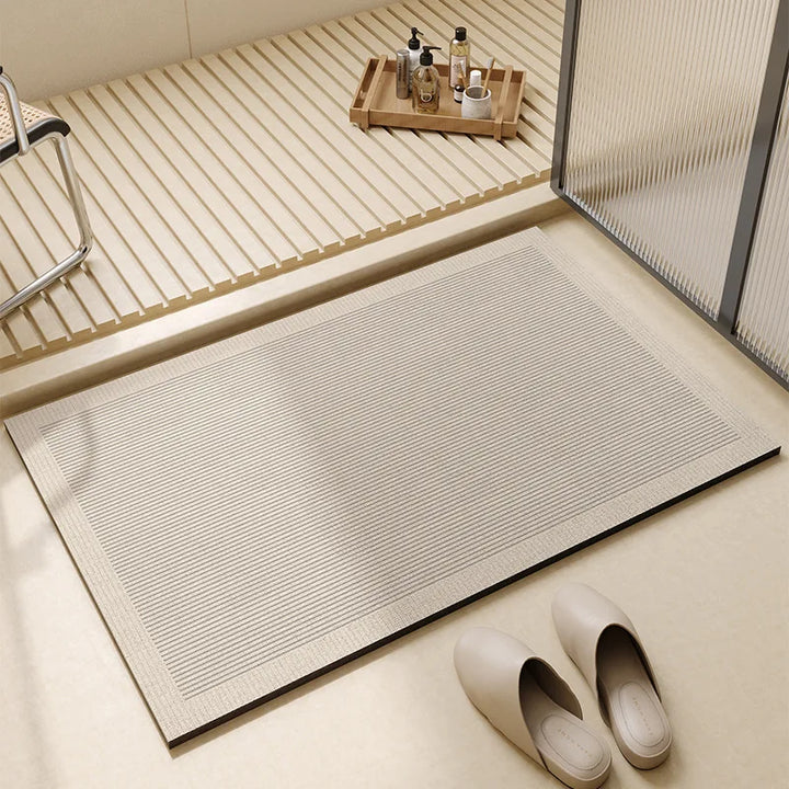 Bath Mat - Rectangular Floor Mat with Border Trim