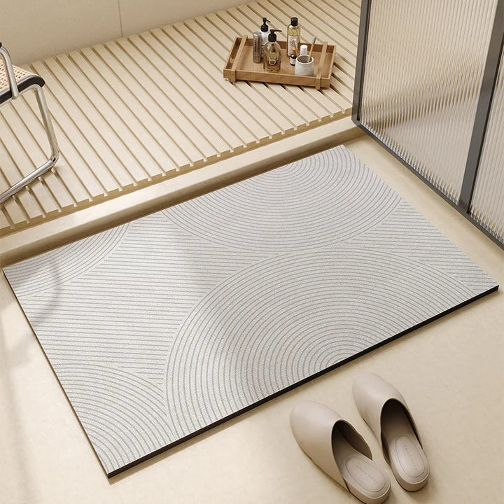 Bath Mat - Rectangular Floor Mat with Border Trim