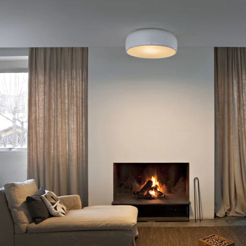 Ceiling Mounted Drum Lamp Round Shade