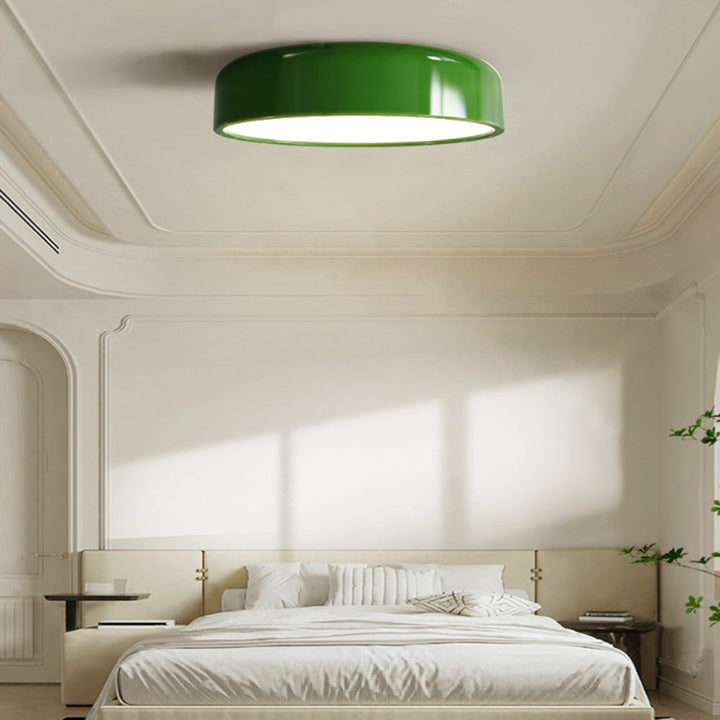 Ceiling Mounted Drum Lamp Round Shade