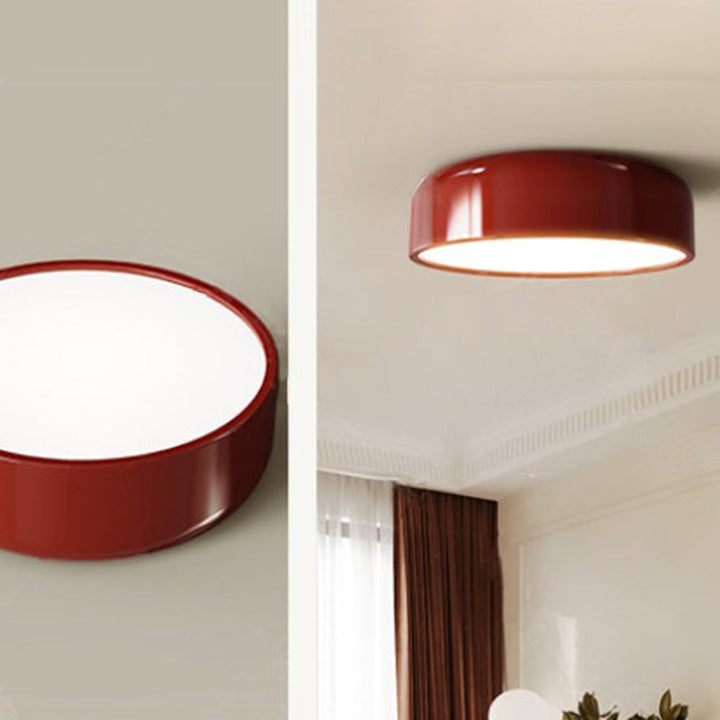 Ceiling Mounted Drum Lamp Round Shade