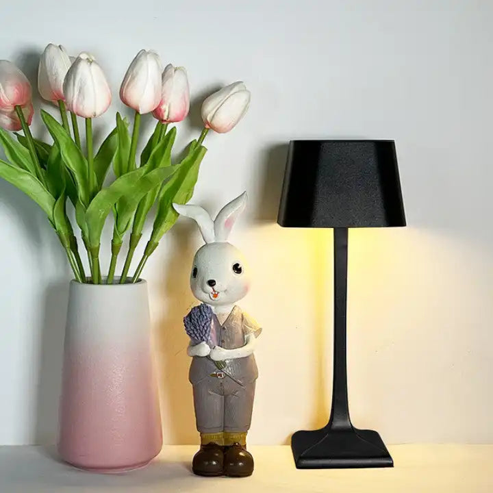 Cordless Rechargeable Table Lamp - Empire Shade with Column Stem