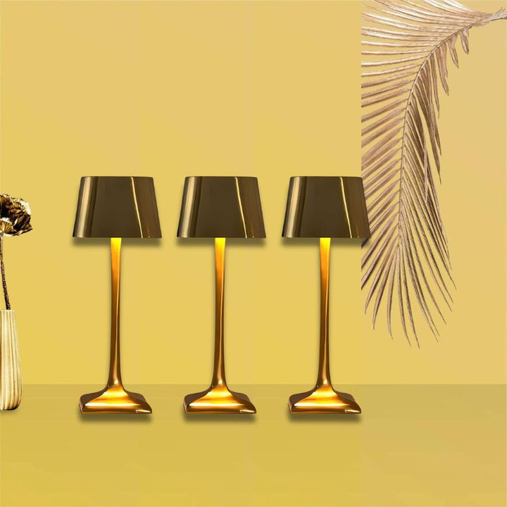 Cordless Rechargeable Table Lamp - Empire Shade with Column Stem