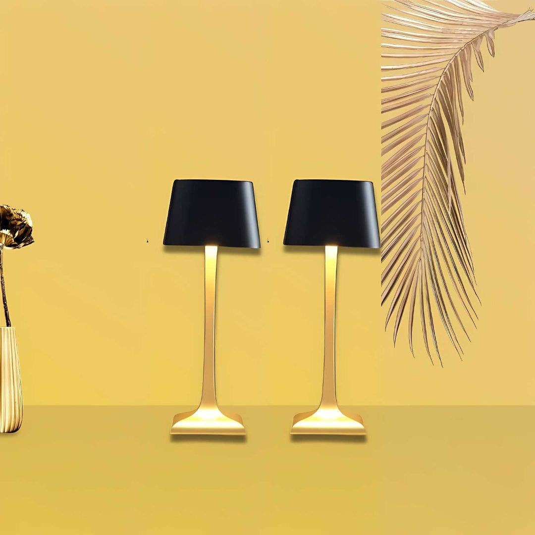 Cordless Rechargeable Table Lamp - Empire Shade with Column Stem