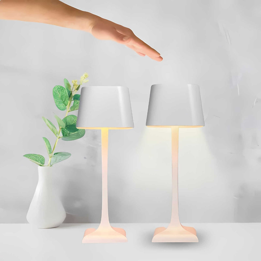 Cordless Rechargeable Table Lamp - Empire Shade with Column Stem