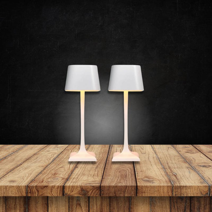 Cordless Rechargeable Table Lamp - Empire Shade with Column Stem