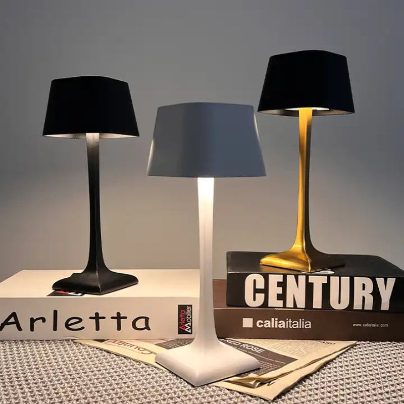 Cordless Rechargeable Table Lamp - Empire Shade with Column Stem