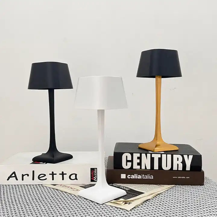 Cordless Rechargeable Table Lamp - Empire Shade with Column Stem