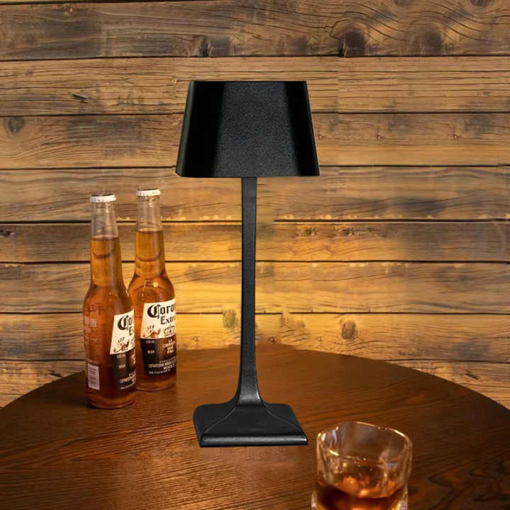 Cordless Rechargeable Table Lamp - Empire Shade with Column Stem