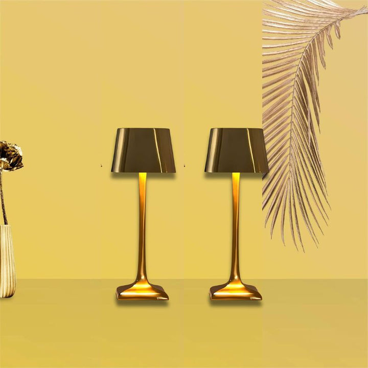 Cordless Rechargeable Table Lamp - Empire Shade with Column Stem