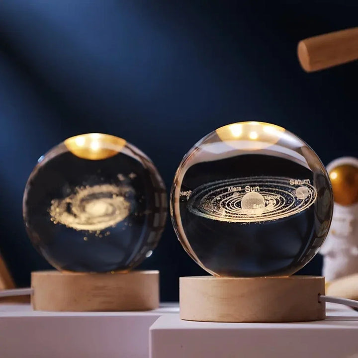 Crystal Ball Night Light - 3D Laser Engraved Sphere