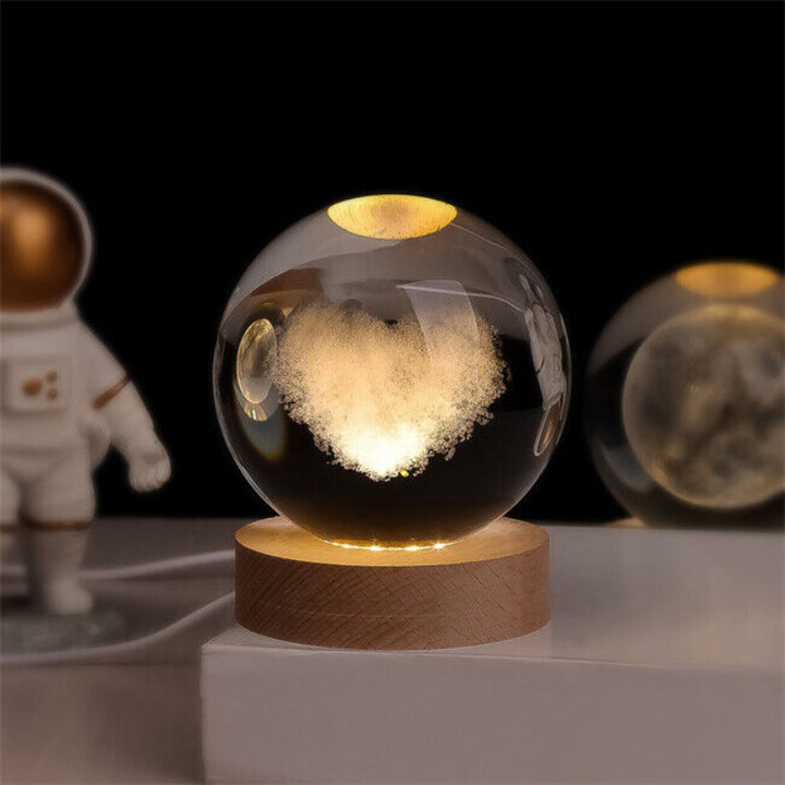 Crystal Ball Night Light - 3D Laser Engraved Sphere