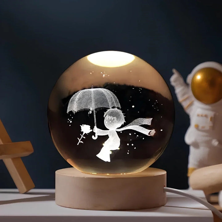 Crystal Ball Night Light - 3D Laser Engraved Sphere