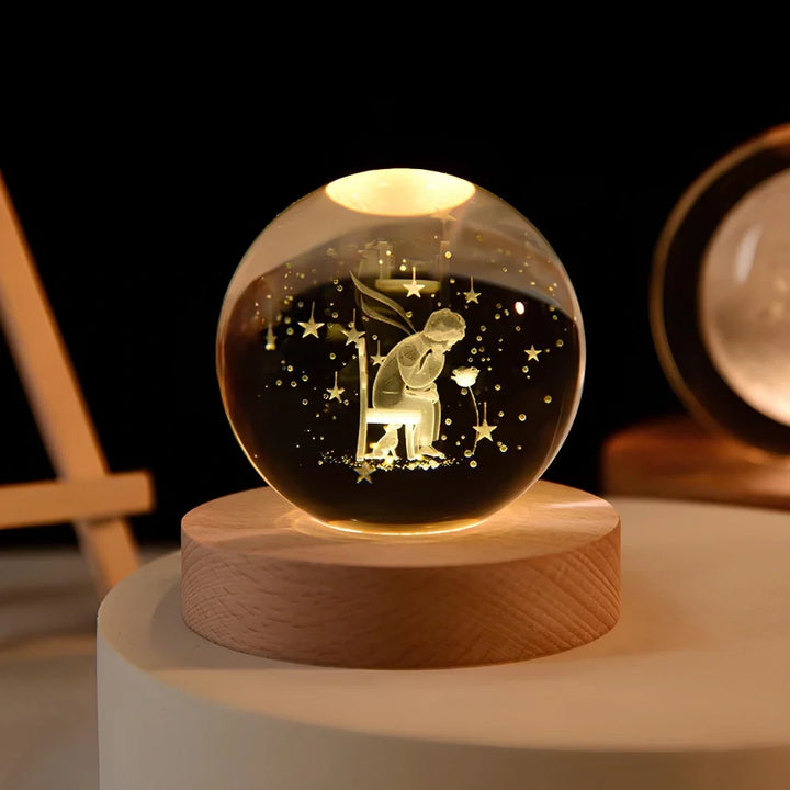 Crystal Ball Night Light - 3D Laser Engraved Sphere