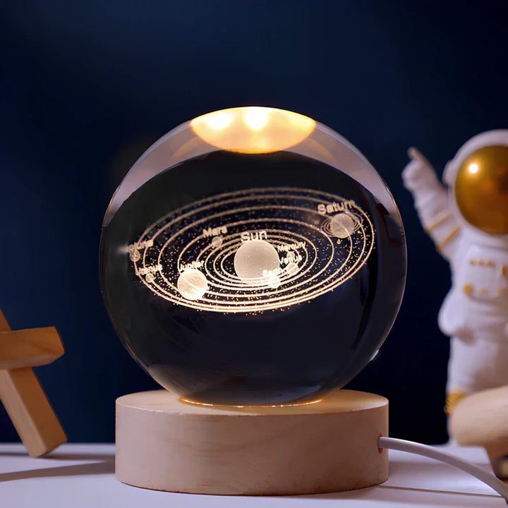 Crystal Ball Night Light - 3D Laser Engraved Sphere