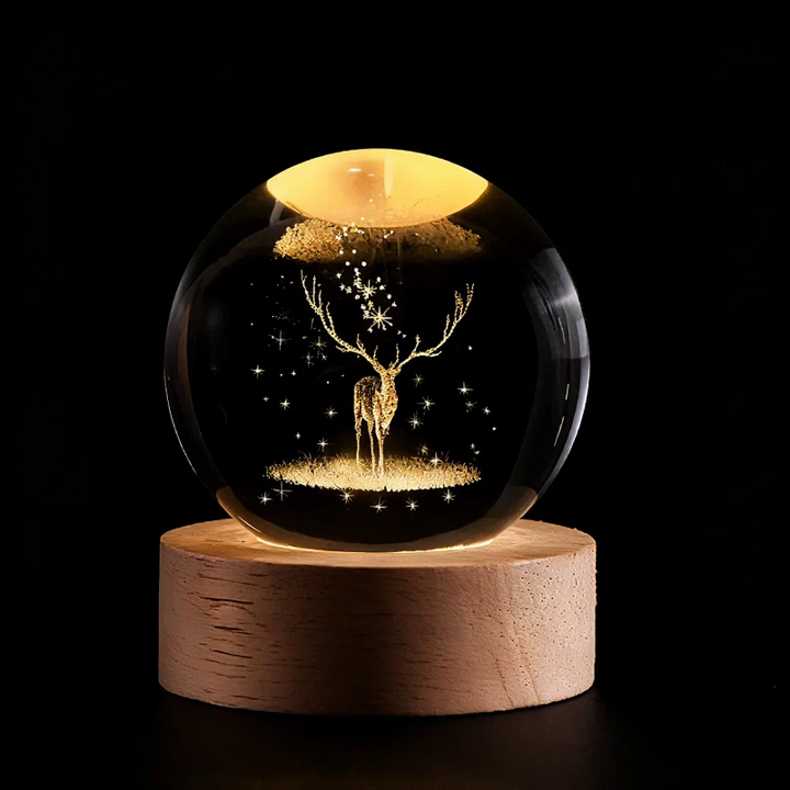 Crystal Ball Night Light - 3D Laser Engraved Sphere