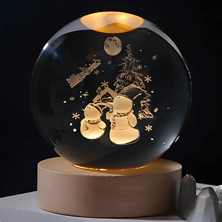 Crystal Ball Night Light - 3D Laser Engraved Sphere