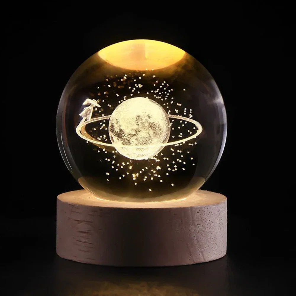 Crystal Ball Night Light - 3D Laser Engraved Sphere