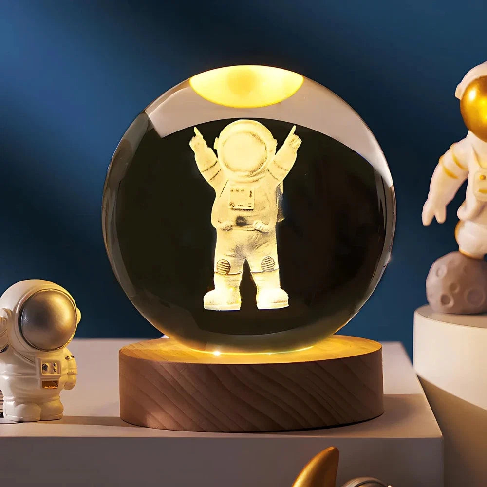 Crystal Ball Night Light - 3D Laser Engraved Sphere