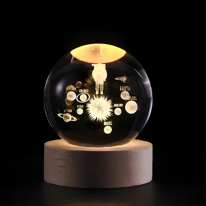 Crystal Ball Night Light - 3D Laser Engraved Sphere