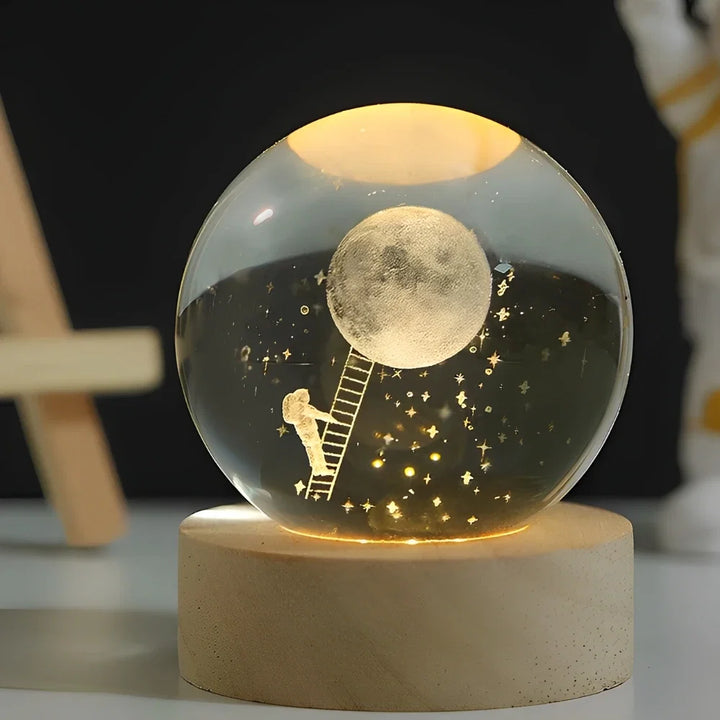 Crystal Ball Night Light - 3D Laser Engraved Sphere