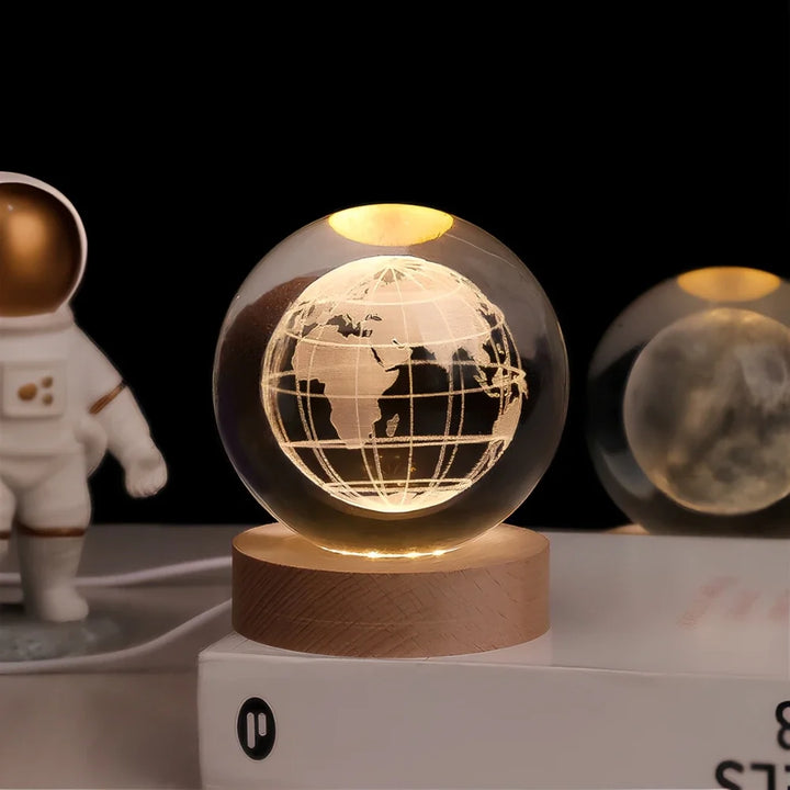 Crystal Ball Night Light - 3D Laser Engraved Sphere