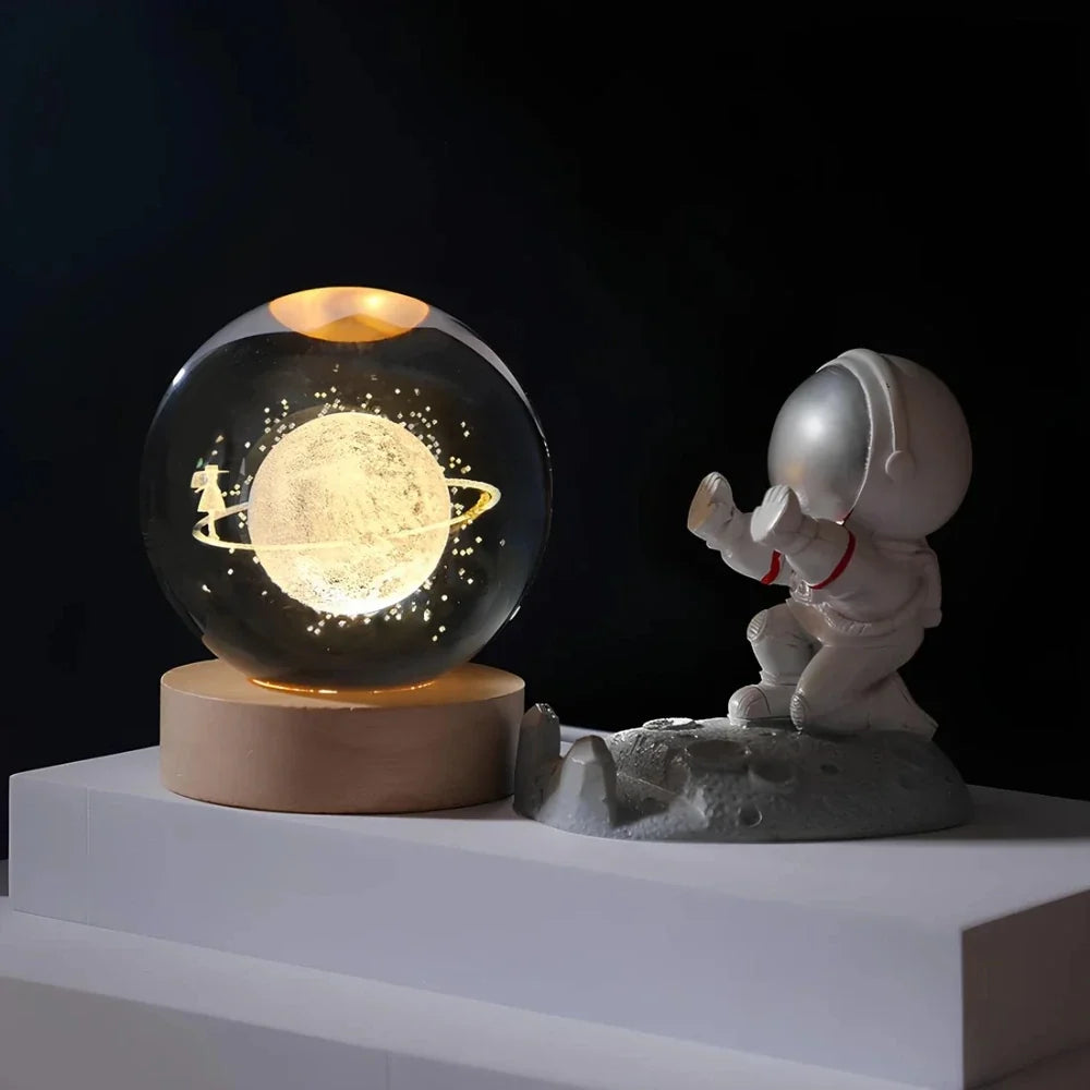 Crystal Ball Night Light - 3D Laser Engraved Sphere