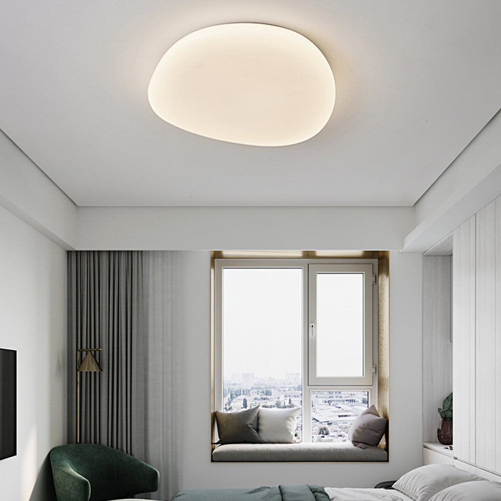 Flush Mount Ceiling Lamp Pebble Shaped Diffuser Shade