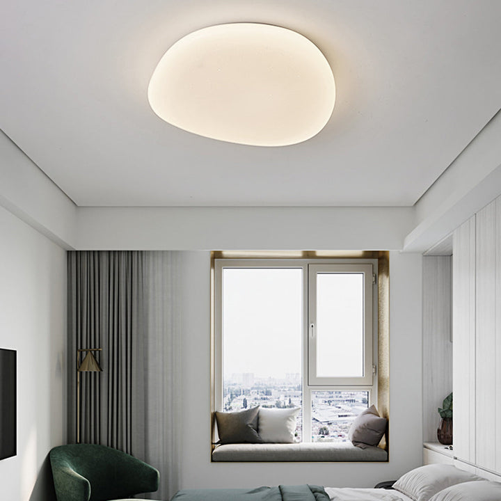 Flush Mount Ceiling Lamp Pebble Shaped Diffuser Shade