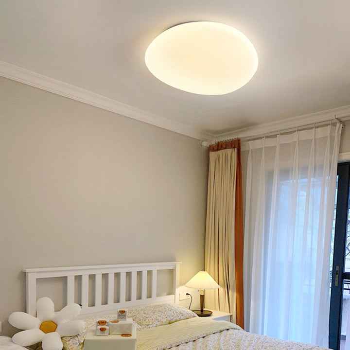Flush Mount Ceiling Lamp Pebble Shaped Diffuser Shade
