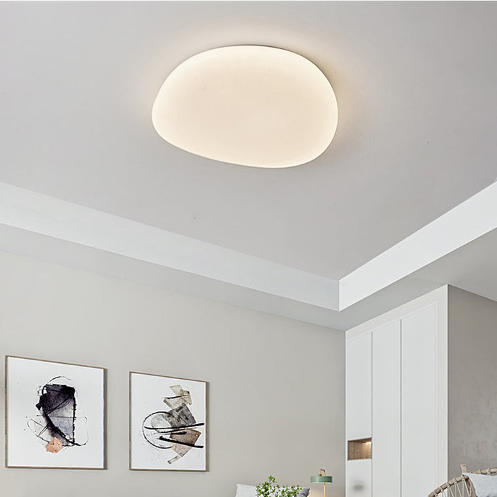 Flush Mount Ceiling Lamp Pebble Shaped Diffuser Shade