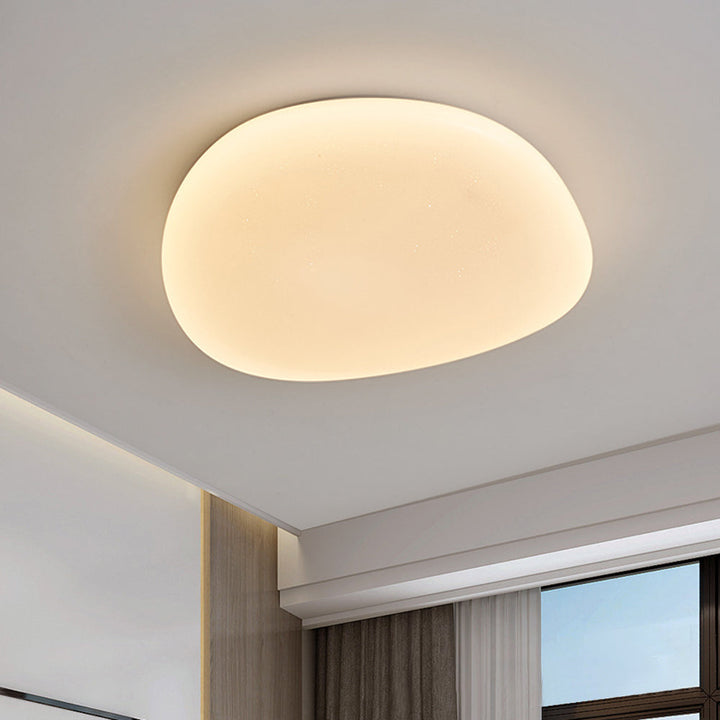 Flush Mount Ceiling Lamp Pebble Shaped Diffuser Shade