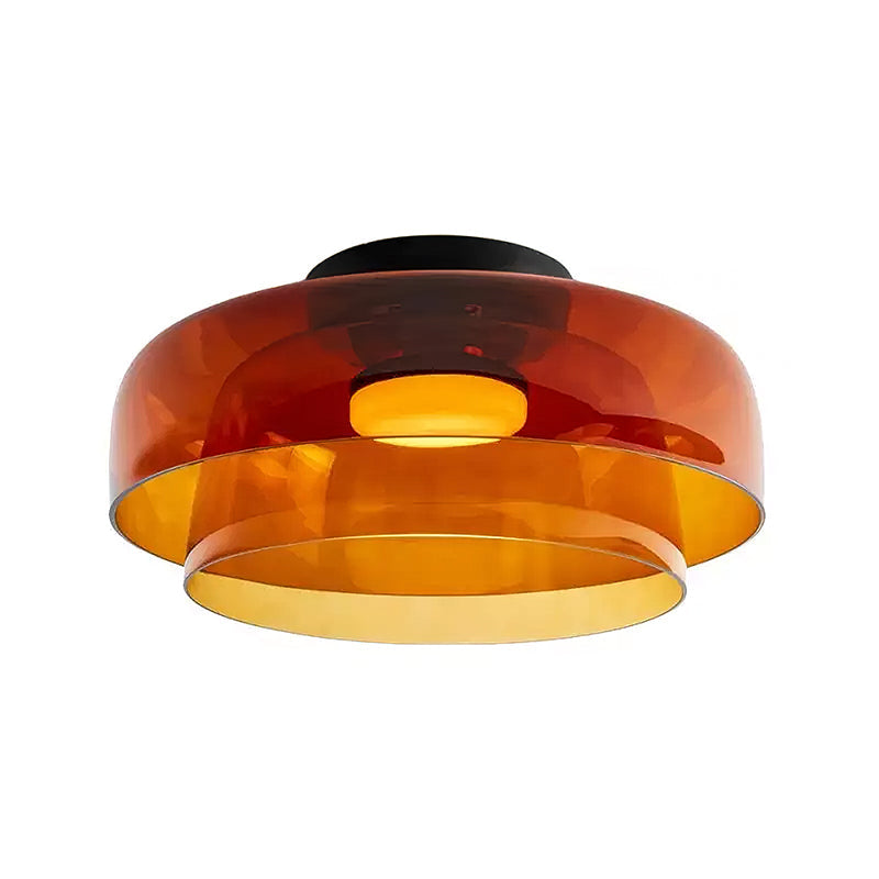 Glass Ceiling Light Tiered Flush Mount Fixture