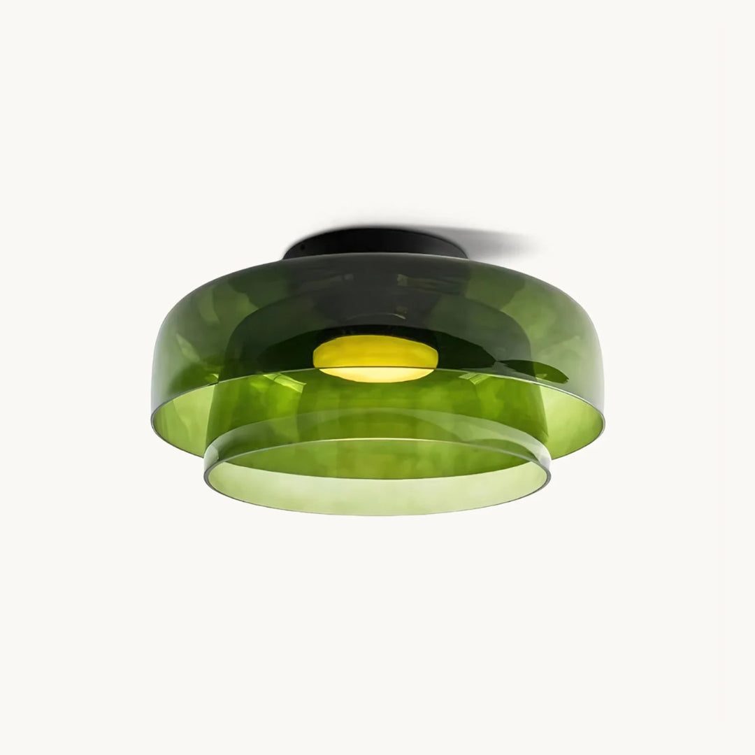 Glass Ceiling Light Tiered Flush Mount Fixture