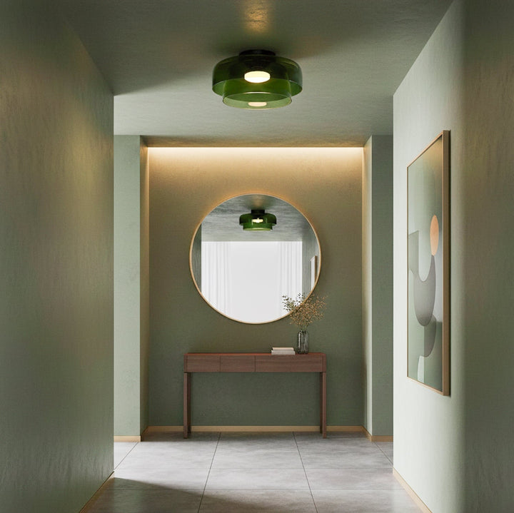 Glass Ceiling Light Tiered Flush Mount Fixture