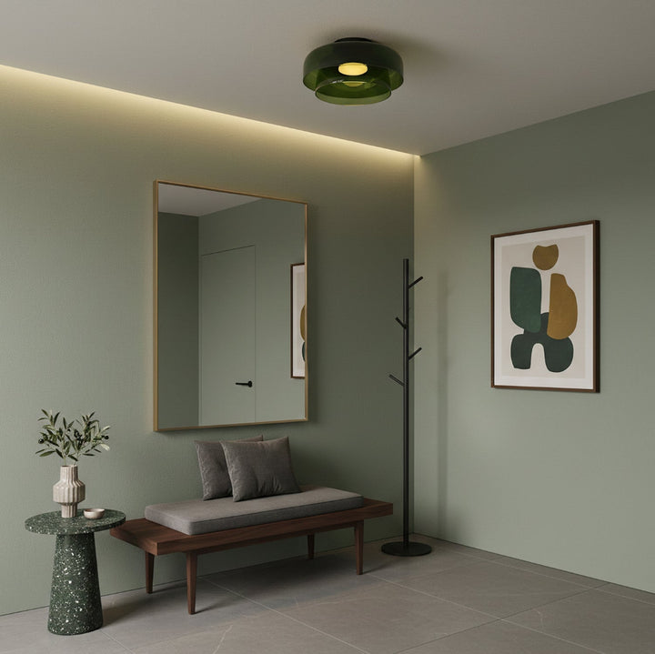 Glass Ceiling Light Tiered Flush Mount Fixture