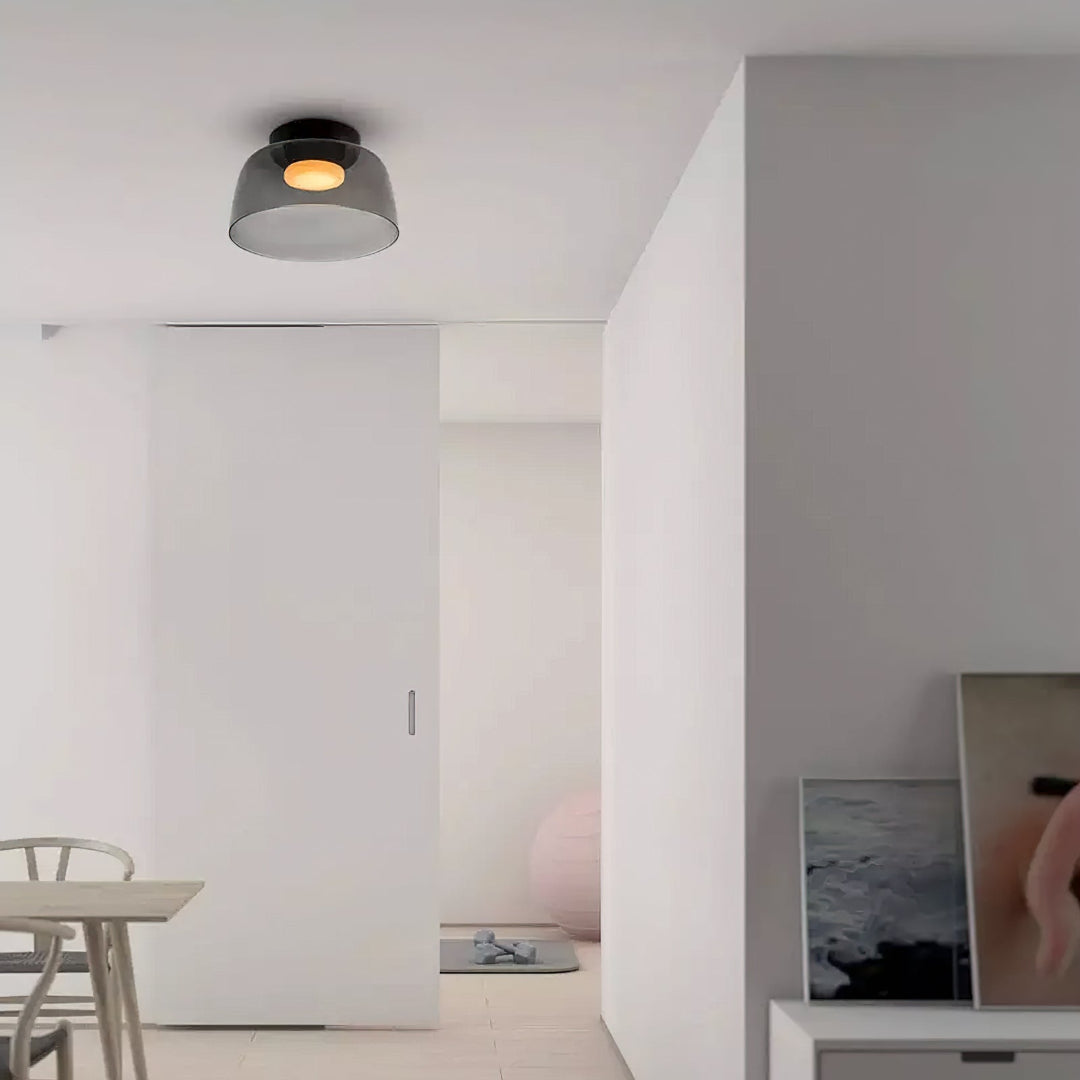 Glass Ceiling Light Tiered Flush Mount Fixture