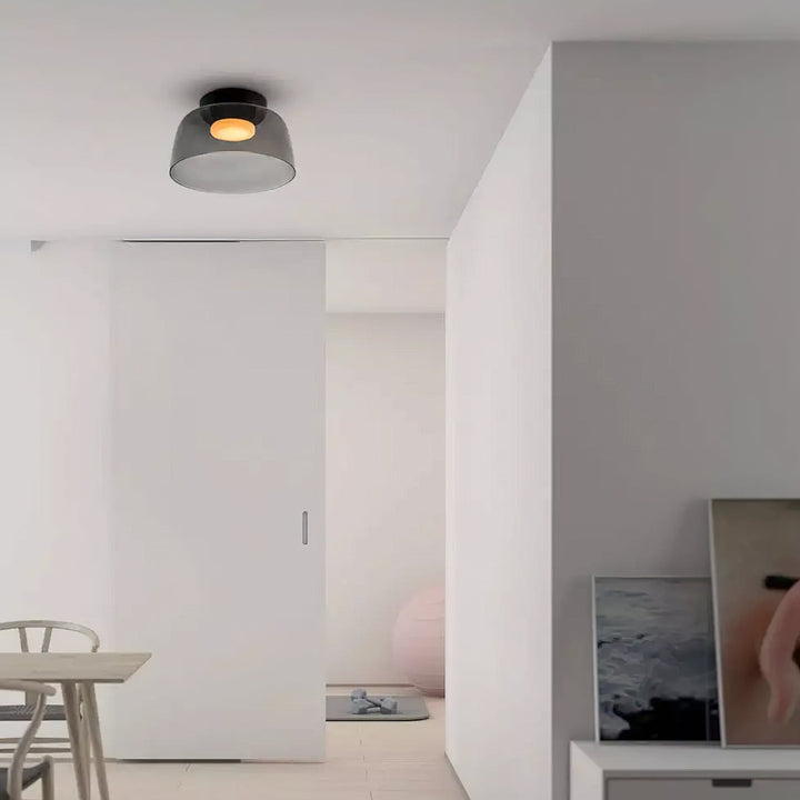 Glass Ceiling Light Tiered Flush Mount Fixture