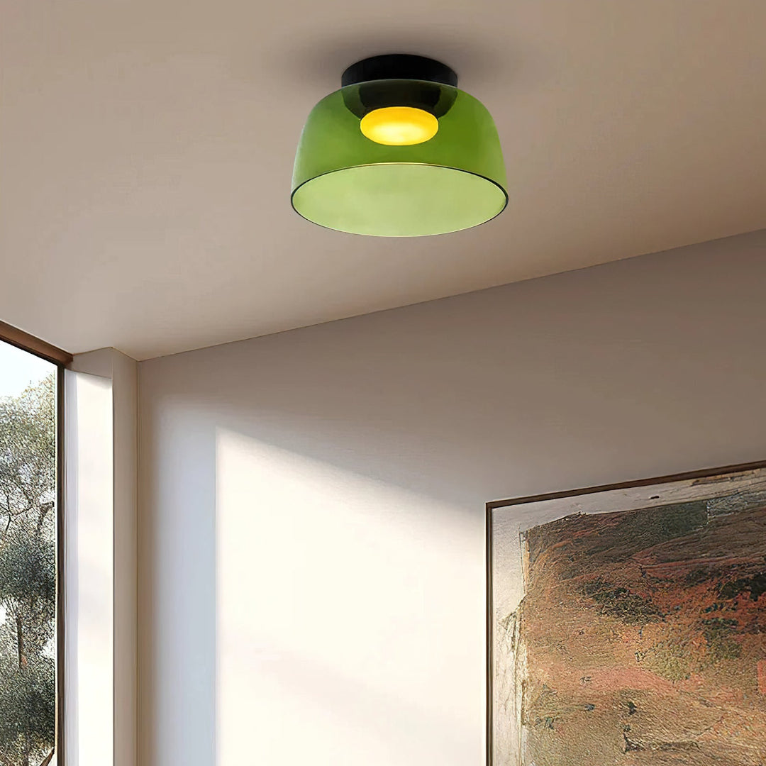 Glass Ceiling Light Tiered Flush Mount Fixture