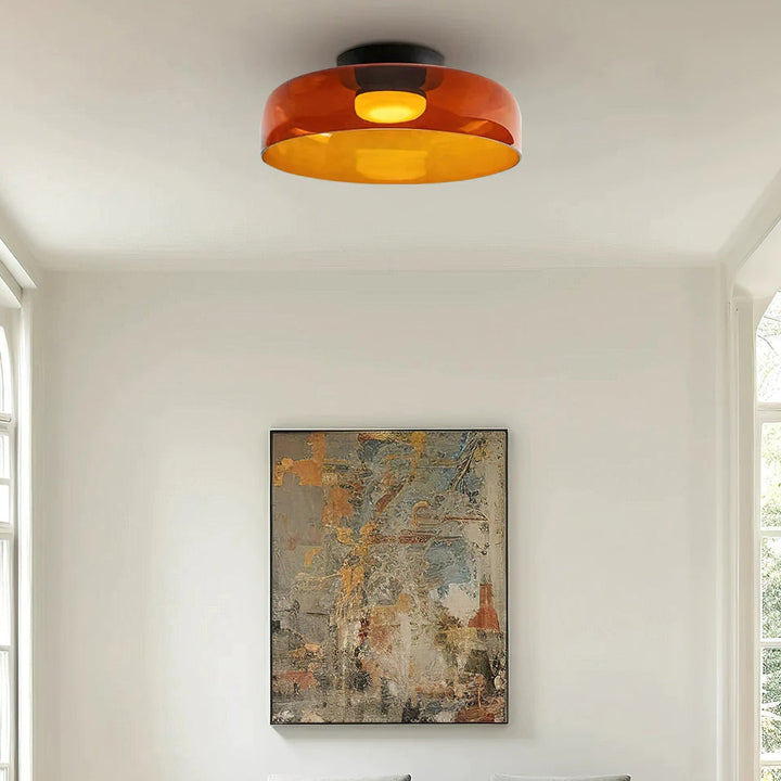 Glass Ceiling Light Tiered Flush Mount Fixture